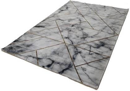 FlyCarpets Carrara Grijs Goud Vloerkleed Marmer Design