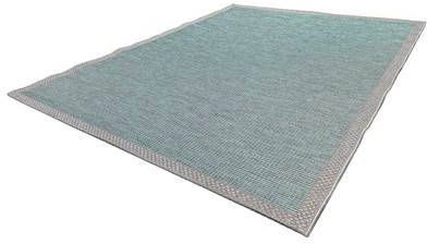 FlyCarpets Cyrene Kader Turquoise/Grijs Vloerkleed 80 X 150 Cm