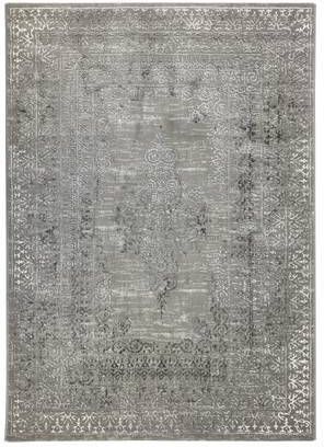 FlyCarpets Joan Vintage Zilver Vloerkleed Medaillon