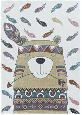 FlyCarpets Kids Kinderkamer Geel Vloerkleed Beer