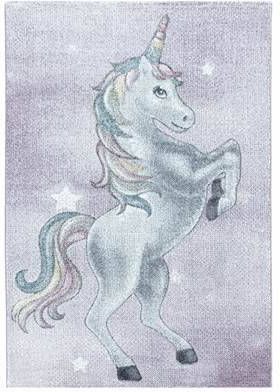 FlyCarpets Kids Kinderkamer Paars Vloerkleed Eenhoorn
