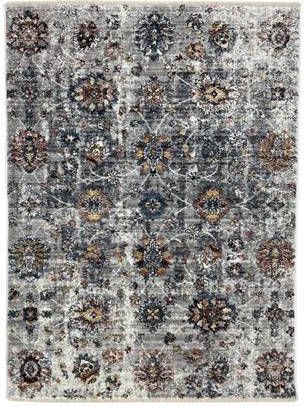 FlyCarpets Lorenzo Zilver Vloerkleed Gebloemd