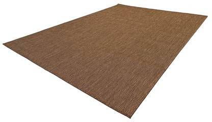 FlyCarpets Nilus Effen Bruin Vloerkleed Indoor En Outdoor