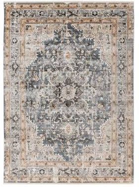FlyCarpets Petra Vintage Grijs Vloerkleed Medaillon