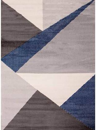 FlyCarpets Sarande Modern Grijs/Blauw Vloerkleed Geo