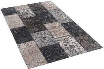 FlyCarpets Van Gogh Vintage Patchwork Zilver Vloerkleed