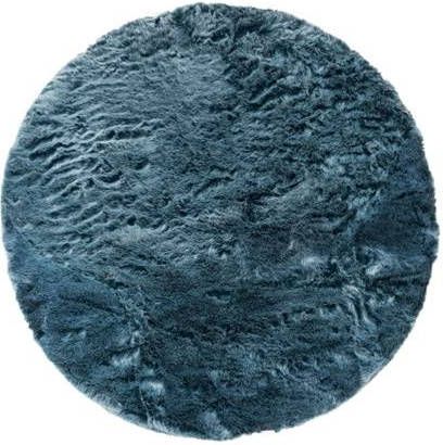 Home67 Vloerkleed Donsie Blue Rond ø160 cm