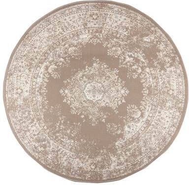Interieur05 Rond Vintage Vloerkleed Keshan Taupe/bruin 190 Ø (L )