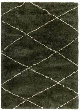Interieur05 Berber Vloerkleed Hoogpolig Groen/cream 200x290cm (L) Scandinavisch Nea