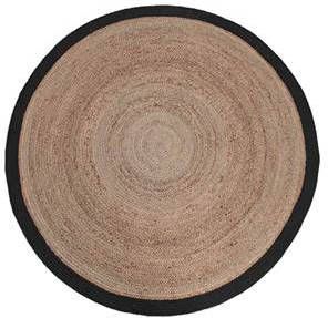 LABEL51 Vloerkleed Jute | L Naturel Jute Zwart Katoen