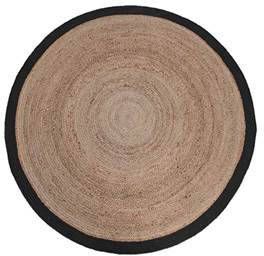 LABEL51 Vloerkleed Jute | M Naturel Jute Zwart Katoen