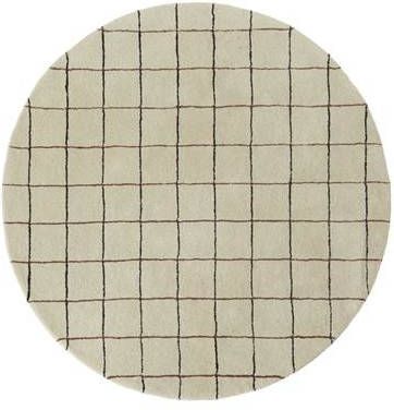 OYOY Grid Circle Vloerkleed Off white