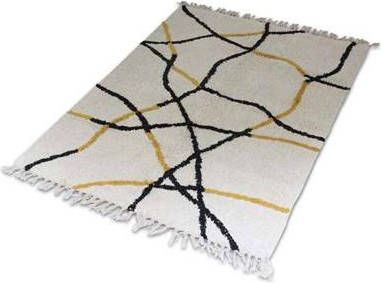 Safaary Marokkaanse Berber Vloerkleed Zwart Geel