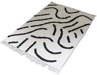Safaary Marokkaanse Berber Vloerkleed Zwart Wit