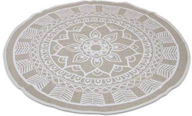 Safaary Oosterse Vloerkleed Dille Beige Ø 110cm