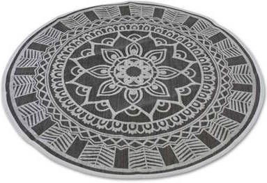 Safaary Oosterse Vloerkleed Dille Donkergrijs Ø 110cm