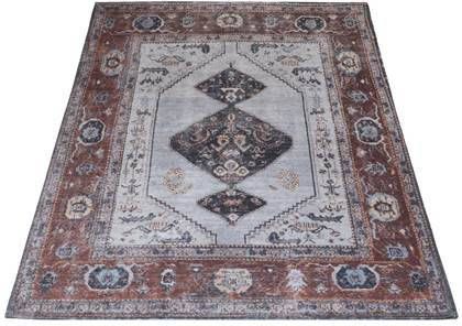 Veer Carpets Vloerkleed Karaca Antraciet/Brown 09 200 x 290 cm