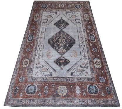 Veer Carpets Vloerkleed Karaca Antraciet/Brown 09 70 x 140 cm