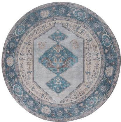 Veer Carpets Vloerkleed Karaca Blue 03 Rond ø160 cm