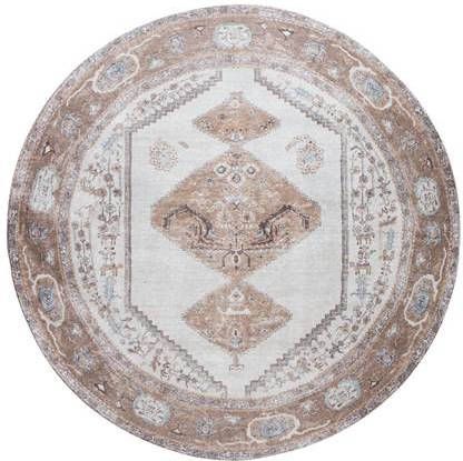 Veer Carpets Vloerkleed Karaca Brown 08 Rond ø160 cm