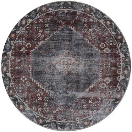 Veer Carpets Vloerkleed Madel Rond Rood/Blauw ø160 cm