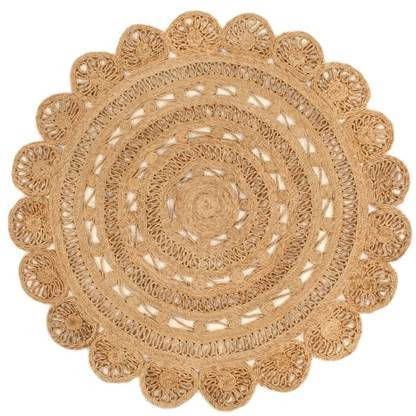 vidaXL Tapijt rond 150 cm gevlochten jute