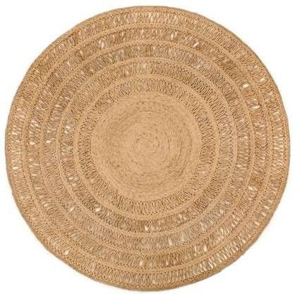 vidaXL Tapijt rond 180 cm gevlochten jute