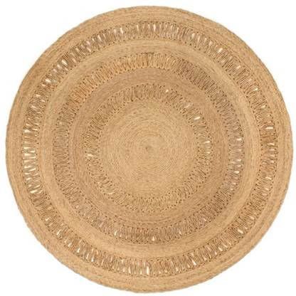 vidaXL Tapijt rond 180 cm gevlochten jute