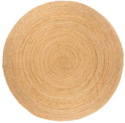 vidaXL Tapijt rond 180 cm gevlochten jute