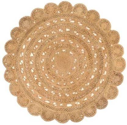 vidaXL Tapijt rond 180 cm gevlochten jute