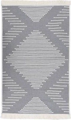 vidaXL Vloerkleed 120x180 cm katoen donkergrijs