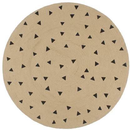 vidaXL Vloerkleed handgemaakt met driehoek print 120 cm jute