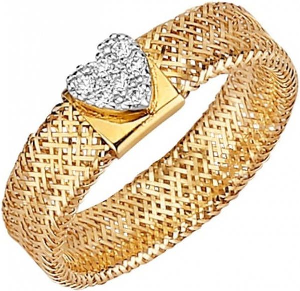 KLiNGEL Damesring met similisteentjes Goudkleur