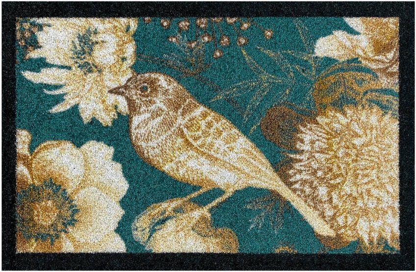 Vica International Deurmat Golden Bouquet groen 40x60 cm