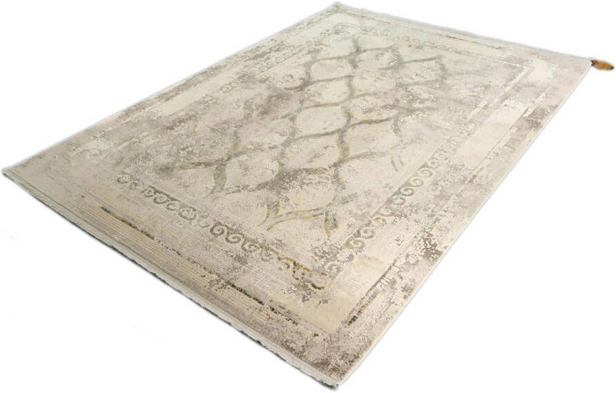 Merinos Exclusief Viscose Vloerkleed Mozaïek Vintage Design Grijs 200 x 290 cm