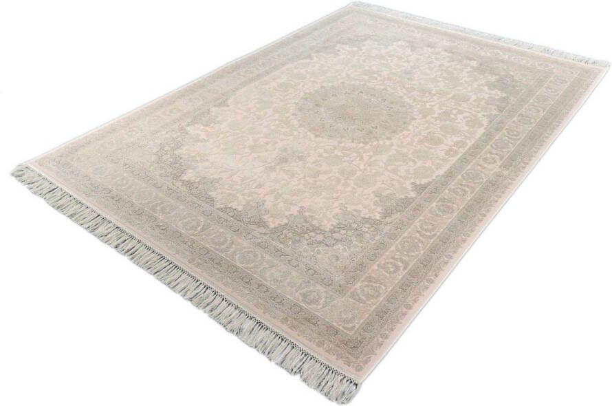 Merinos Exclusief Viscose Vloerkleed Vintage Grijs/Crème 200 x 290 cm