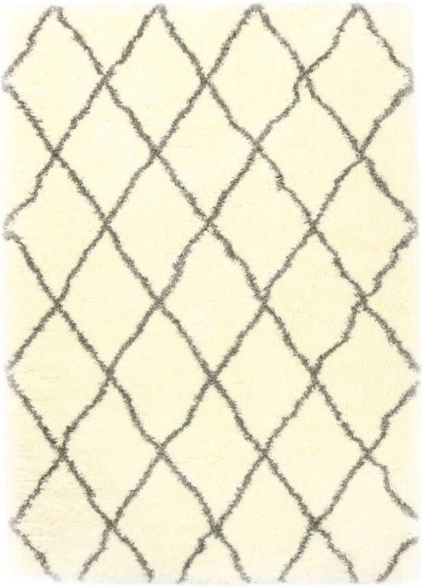 Merinos Floki Moroccan Berber Shaggy Crème Grijs 200 x 200 cm