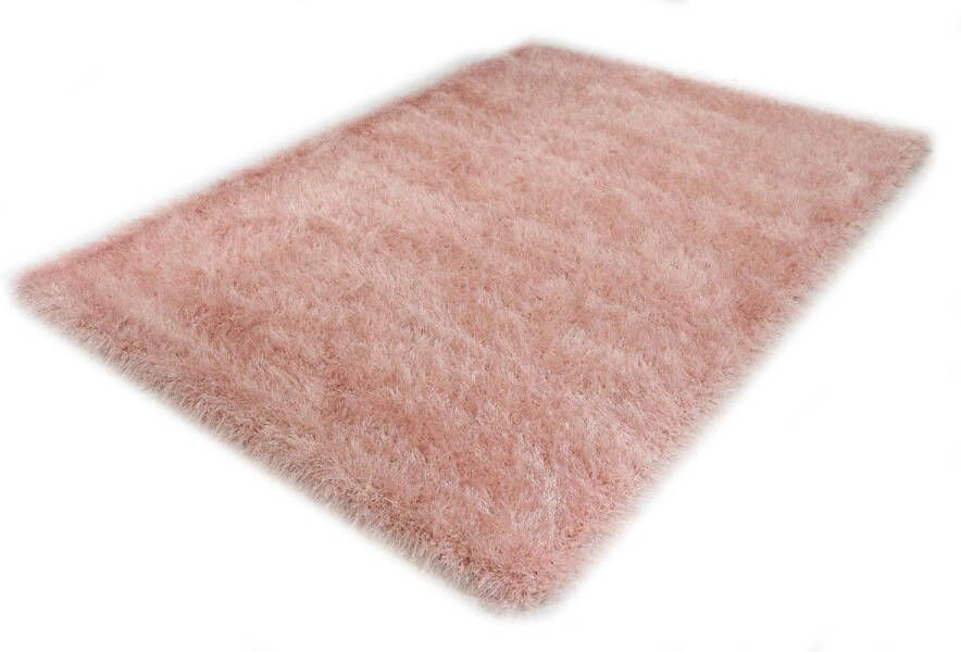 Merinos Hoogpolig Glanzend Vloerkleed Glossy met glittergaren Roze 160 x 230 cm