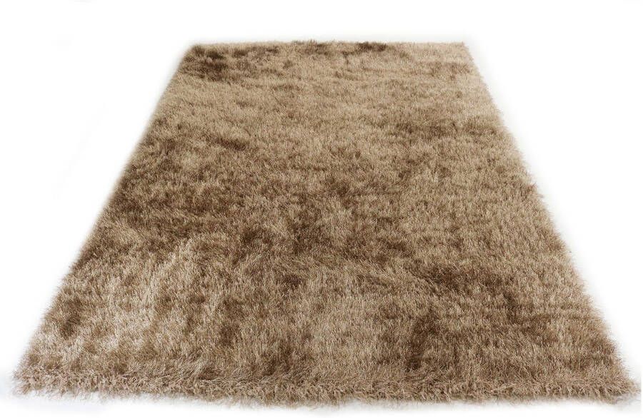 Merinos Hoogpolig Vloerkleed Met Glittergaren Beige 120 x 170 cm