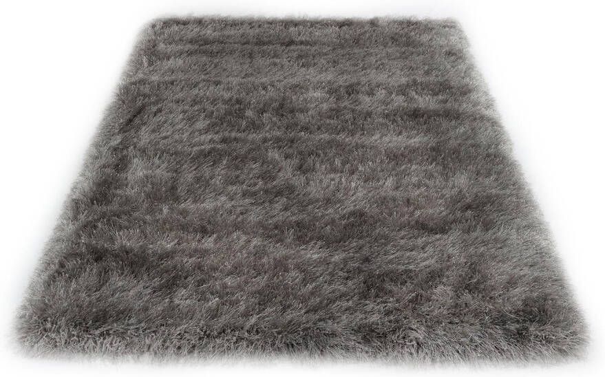 Merinos Hoogpolig Vloerkleed Met Glittergaren Grijs 80 x 150 cm