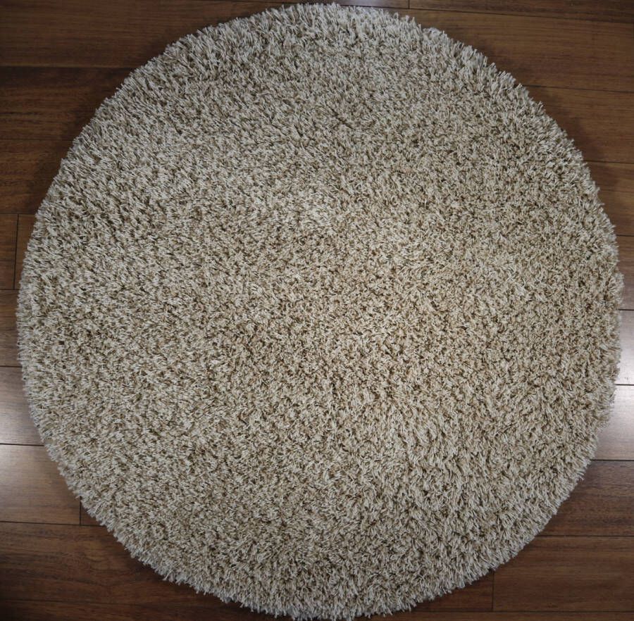 Merinos Hoogpolig Vloerkleed Shaggy Plus 928 Cream Beige 120 cm Round