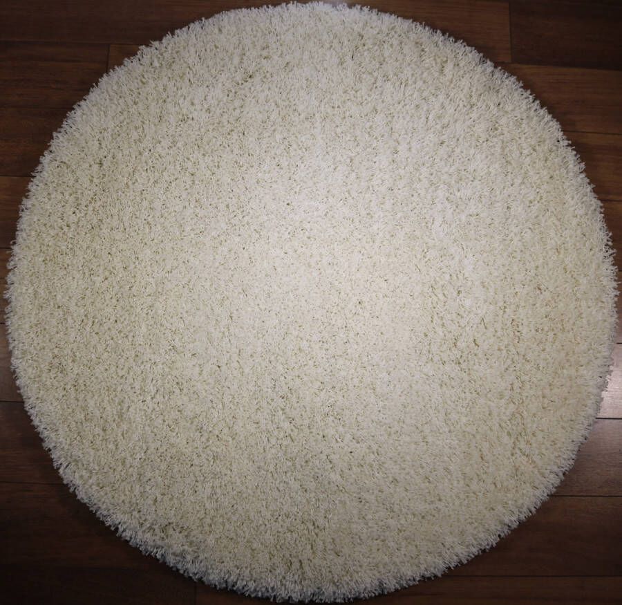 Merinos Hoogpolig Vloerkleed Shaggy Plus 963 White 120 cm Round