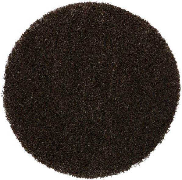 Merinos Hoogpolig Vloerkleed Shaggy Plus 964 Brown Ø120cm Rond