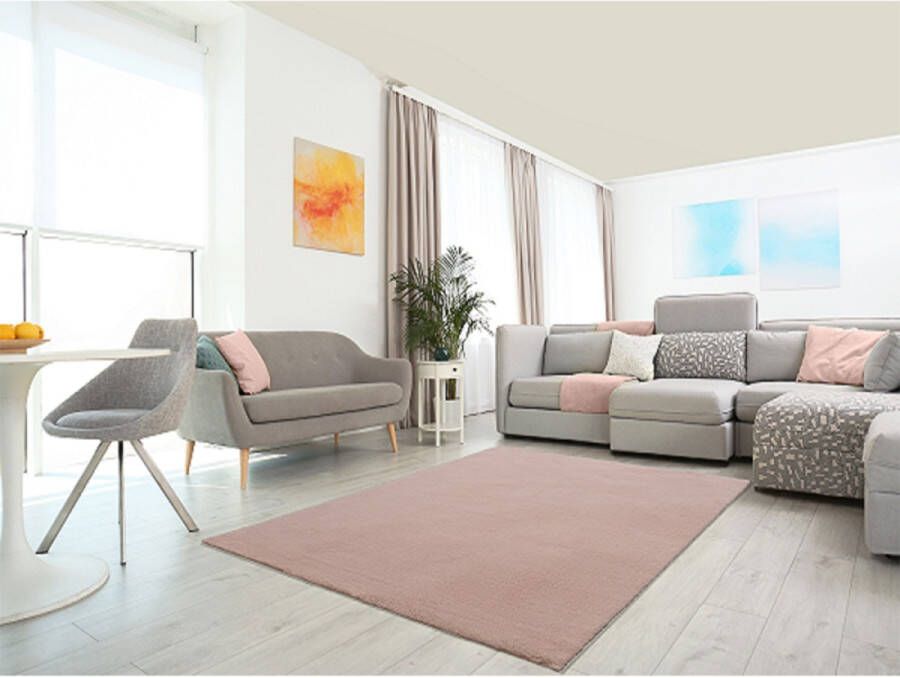 Merinos Hoogpolig Vloerkleed Shaggy Supersoft Roze 80 x 150 cm