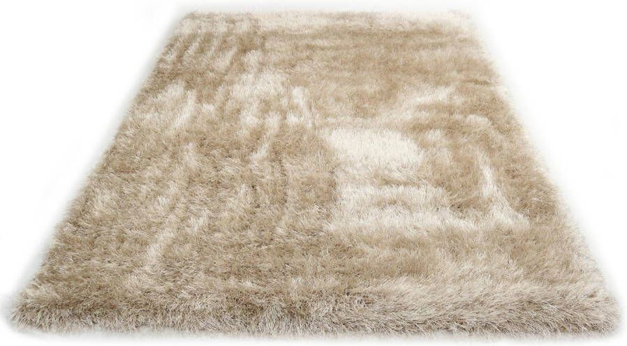 Merinos Hoogpolig Vloerkleed Zandkleur Met Glittergaren 200 x 290 cm