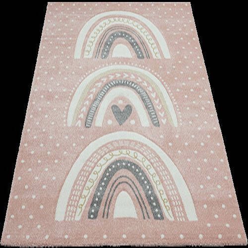 Merinos Kinderkamer Vloerkleed Regenboogmotief Roze 160 x 230 cm