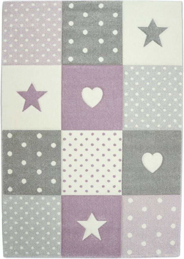 Merinos Kindervloerkleed Pastel Kids 20339 250 Lila 80 x 150 cm