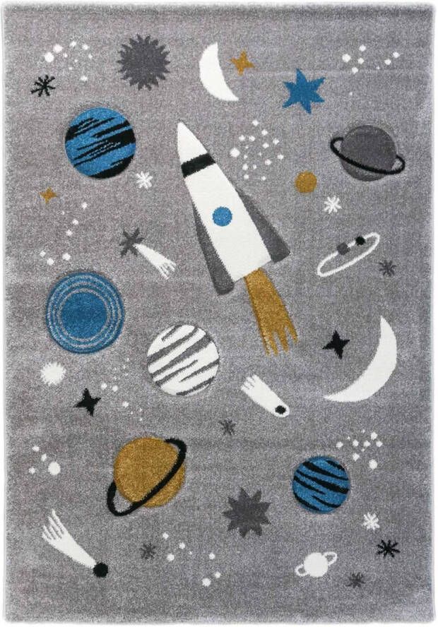 Merinos Kindervloerkleed Ruimtevaart Grijs 80 x 150 cm