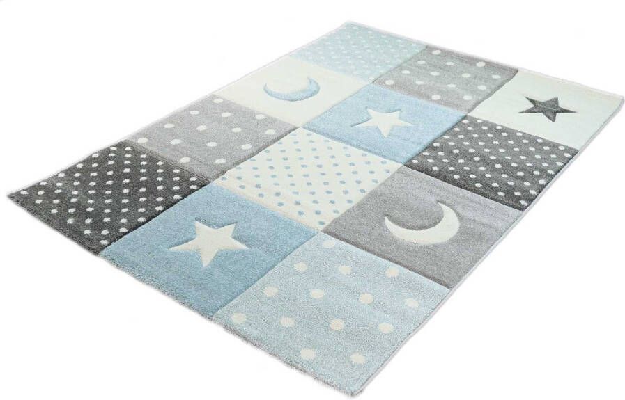 Merinos Kindervloerkleed Sterren en Manen Blauw 160 x 230 cm