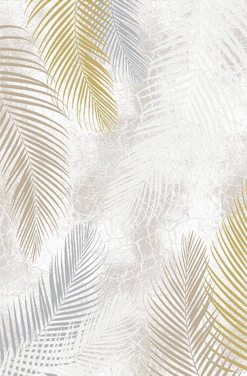 Merinos Laagpolig Palmbladeren Vloerkleed Crème 200 x 290 cm